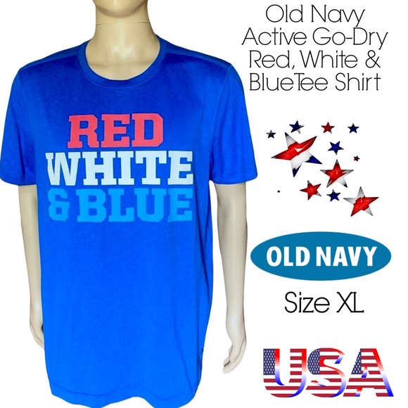 Old Navy Other - Old Navy Active Go-Dry Red White and Blue T-Shirt